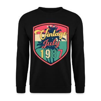 1987 juillet meilleure idée cadeau - Sweat-shirt Unisexe - noir - Devant - Alina (178cm) & Michal (187cm)
