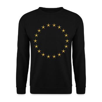 Cooler Sternenkreis Gelb - Unisex Pullover - Schwarz - Vorne - Alina (178cm) & Michal (187cm)