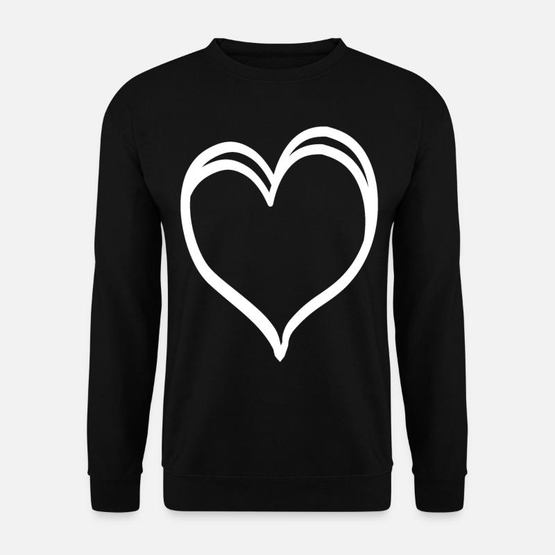 White Noble Heart - Unisex Sweatshirt - black