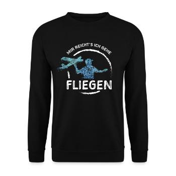 Modellflieger Fliegen Modellflugzeug - Unisex Pullover - Schwarz - Vorne - Alina (178cm) & Michal (187cm)