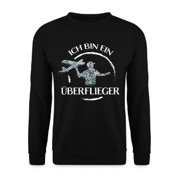 Ferngesteuertes Flugzeug Modellflug - Unisex Pullover - Schwarz - Vorne - Alina (178cm) & Michal (187cm)