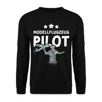 Modellflugzeug Modellflieger Verein - Unisex Pullover - Schwarz - Vorne - Alina (178cm) & Michal (187cm)