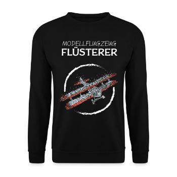 Modellflugzeug Flüsterer Modellfliegen - Unisex Pullover - Schwarz - Vorne - Alina (178cm) & Michal (187cm)