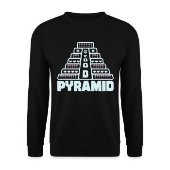 Lebensmittelpyramide Kaffee Wein Trinken - Unisex Pullover - Schwarz - Vorne - Alina (178cm) & Michal (187cm)