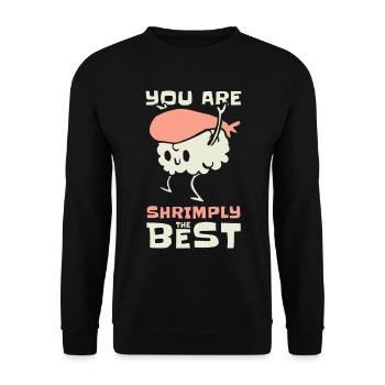 Asian Food Sushi Shrimp Food Sushi Lover - Unisex Sweatshirt - black - Front - Alina (178cm) & Michal (187cm)