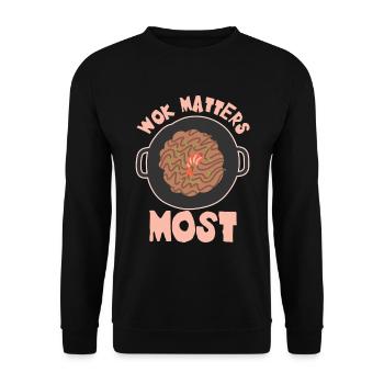 Wok Cuisine asiatique Cuisiner des plats - Sweat-shirt Unisexe - noir - Devant - Alina (178cm) & Michal (187cm)