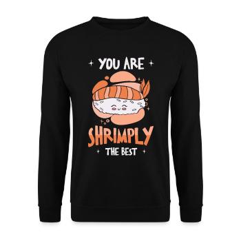 Asian Food Sushi Shrimp Food Sushi Lover - Unisex Sweatshirt - black - Front - Alina (178cm) & Michal (187cm)