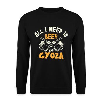 Gyoza Knödel Asiatisch Essen Foodie Trinken - Unisex Pullover - Schwarz - Vorne - Alina (178cm) & Michal (187cm)