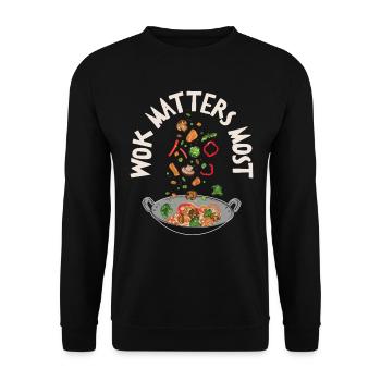 Wok Cuisine asiatique Cuisiner des plats - Sweat-shirt Unisexe - noir - Devant - Alina (178cm) & Michal (187cm)