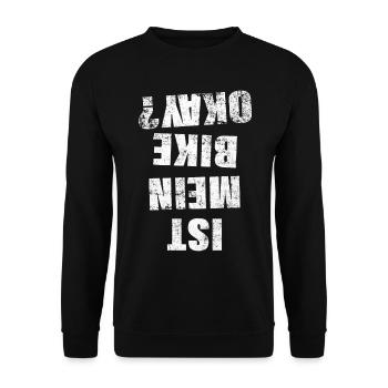 Is My Bike Okay Funny Cyclist - Unisex Sweatshirt - black - Front - Alina (178cm) & Michal (187cm)