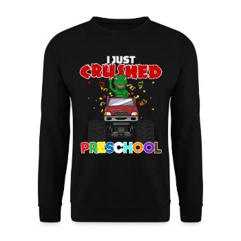 Monster Truck Dinosaur Preschool I Gift - Unisex Sweatshirt - black - Front - Alina (178cm) & Michal (187cm)