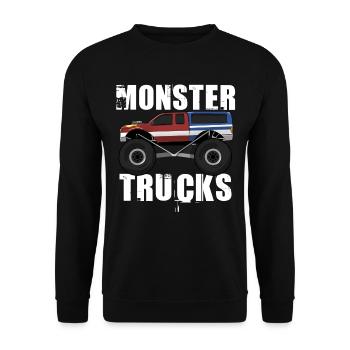 Monster Truck Big Tire Child Love I Gift - Unisex Sweatshirt - black - Front - Alina (178cm) & Michal (187cm)