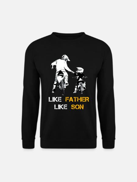 Motocross Vater und Sohn Fahrrad Motorrad Sohn Bik - Unisex Pullover - Schwarz