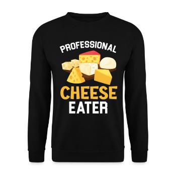 Mangeur de fromage professionnel Cheesy Cheese Foodie - Sweat-shirt Unisexe - noir - Devant - Alina (178cm) & Michal (187cm)