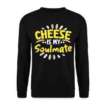Le fromage est mon âme sœur Cheesy Cheese Lover - Sweat-shirt Unisexe - noir - Devant - Alina (178cm) & Michal (187cm)