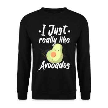 I just like avocados a lot Guac Guacamole Keto - Unisex Sweatshirt - black - Front - Alina (178cm) & Michal (187cm)