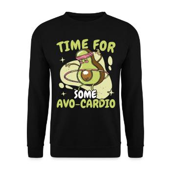 Zeit für etwas Avo-Kardio Avocado-Liebhaber Guac K - Unisex Pullover - Schwarz - Vorne - Alina (178cm) & Michal (187cm)