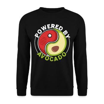 Powered by Avocado Guac Guacamole Avocado-Lie - Unisex Sweatshirt - black - Front - Alina (178cm) & Michal (187cm)