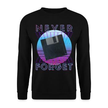 Never Forget Retro 80s 90s Nostalgia - Unisex Sweatshirt - black - Front - Alina (178cm) & Michal (187cm)