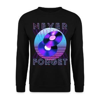 Never Forget Retro 80s 90s Nostalgia - Unisex Sweatshirt - black - Front - Alina (178cm) & Michal (187cm)