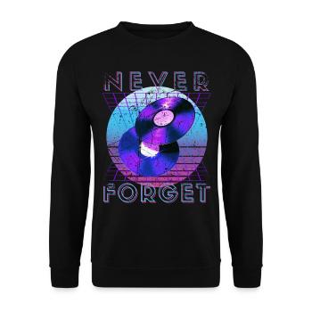 Never Forget Retro 80s 90s Nostalgia - Unisex Sweatshirt - black - Front - Alina (178cm) & Michal (187cm)