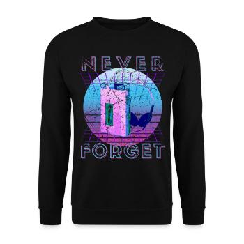 Never Forget Retro 80s 90s Nostalgia - Unisex Sweatshirt - black - Front - Alina (178cm) & Michal (187cm)