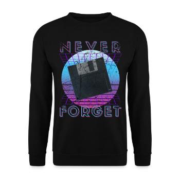 Never Forget Retro 80s 90s Nostalgia - Unisex Sweatshirt - black - Front - Alina (178cm) & Michal (187cm)