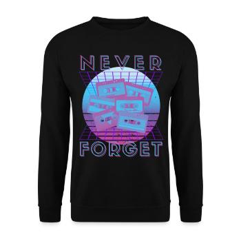 Never Forget Retro 80s 90s Nostalgia - Unisex Sweatshirt - black - Front - Alina (178cm) & Michal (187cm)