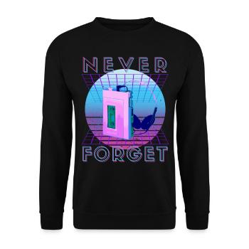 Never Forget Retro 80s 90s Nostalgia - Unisex Sweatshirt - black - Front - Alina (178cm) & Michal (187cm)