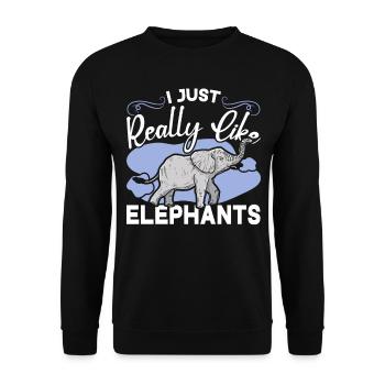I just really like elephants animal safari - Unisex Sweatshirt - black - Front - Alina (178cm) & Michal (187cm)