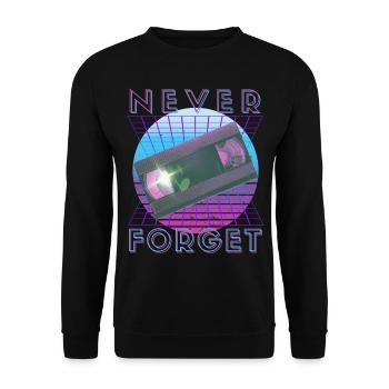 Never Forget Retro 80s 90s Nostalgia - Unisex Sweatshirt - black - Front - Alina (178cm) & Michal (187cm)