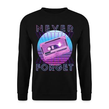Never Forget Retro 80s 90s Nostalgia - Unisex Sweatshirt - black - Front - Alina (178cm) & Michal (187cm)