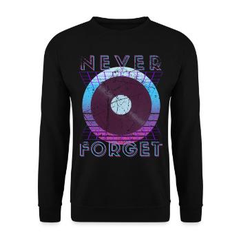 Never Forget Retro 80s 90s Nostalgia - Unisex Sweatshirt - black - Front - Alina (178cm) & Michal (187cm)