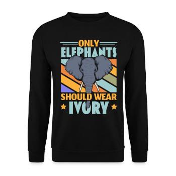 Nur Elefanten sollten Elfenbein tragen Wildlife An - Unisex Pullover - Schwarz - Vorne - Alina (178cm) & Michal (187cm)