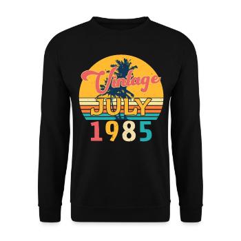 Voeux d'anniversaire cool pour juillet 1985 - Sweat-shirt Unisexe - noir - Devant - Alina (178cm) & Michal (187cm)