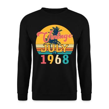 1968 Im Juli Retro - Unisex Pullover - Schwarz - Vorne - Alina (178cm) & Michal (187cm)
