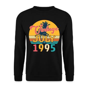 Meilleure année de naissance 1995 Juillet - Sweat-shirt Unisexe - noir - Devant - Alina (178cm) & Michal (187cm)