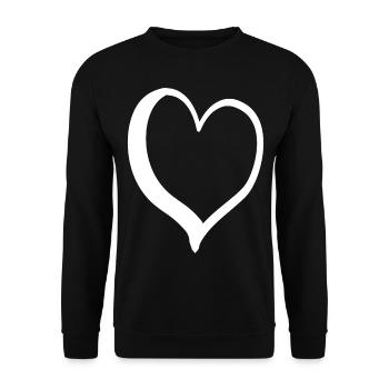 Cœur Noble Blanc - Sweat-shirt Unisexe - noir - Devant - Alina (178cm) & Michal (187cm)