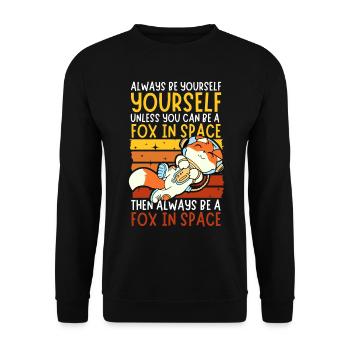 Soyez toujours vous-même - Astronaute Fox dans l’espace - Sweat-shirt Unisexe - noir - Devant - Alina (178cm) & Michal (187cm)