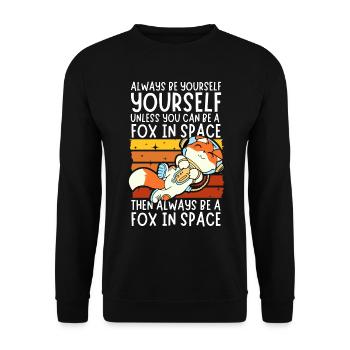 Soyez toujours vous-même - Astronaute Fox dans l’espace - Sweat-shirt Unisexe - noir - Devant - Alina (178cm) & Michal (187cm)
