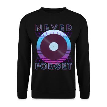 Never Forget Retro 80s 90s Nostalgia - Unisex Sweatshirt - black - Front - Alina (178cm) & Michal (187cm)