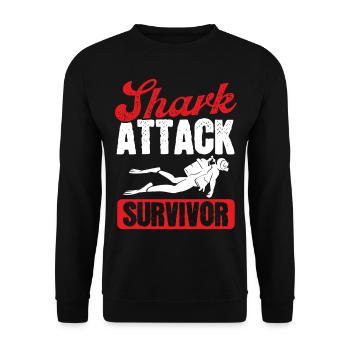 Scuba Diving Shark Attack Survivor Scuba Diver - Unisex Pullover - Schwarz - Vorne - Alina (178cm) & Michal (187cm)