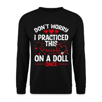 Emergency Room Nurse Appreciation Cardiac Nursing - Unisex Sweatshirt - black - Front - Alina (178cm) & Michal (187cm)