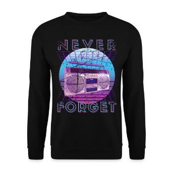 Never Forget Retro 80s 90s Nostalgia - Unisex Sweatshirt - black - Front - Alina (178cm) & Michal (187cm)