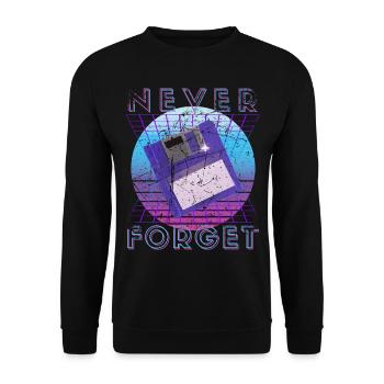 Never Forget Retro 80s 90s Nostalgia - Unisex Sweatshirt - black - Front - Alina (178cm) & Michal (187cm)