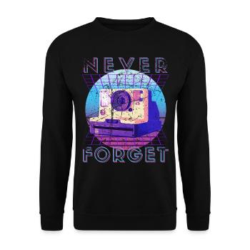 Never Forget Retro 80s 90s Nostalgia - Unisex Sweatshirt - black - Front - Alina (178cm) & Michal (187cm)