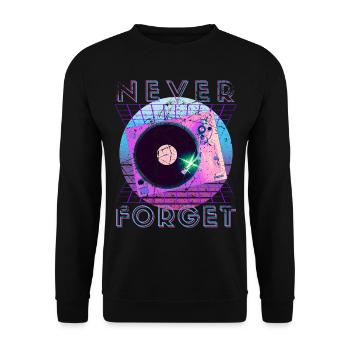 Never Forget Retro 80s 90s Nostalgia - Unisex Sweatshirt - black - Front - Alina (178cm) & Michal (187cm)