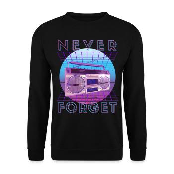 Never Forget Retro 80s 90s Nostalgia - Unisex Sweatshirt - black - Front - Alina (178cm) & Michal (187cm)