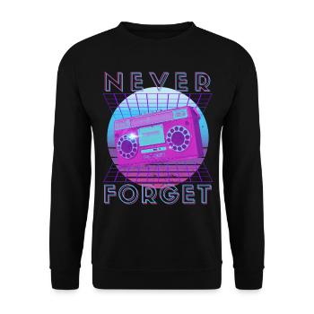 Never Forget Retro 80s 90s Nostalgia - Unisex Sweatshirt - black - Front - Alina (178cm) & Michal (187cm)