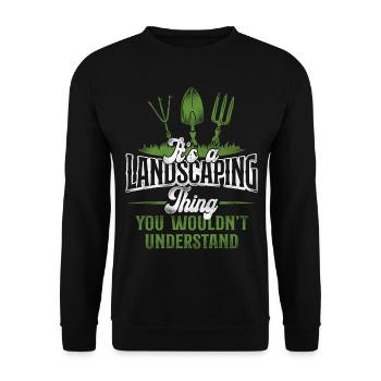 Paysagiste Aménagement Paysager - Sweat-shirt Unisexe - noir - Devant - Alina (178cm) & Michal (187cm)